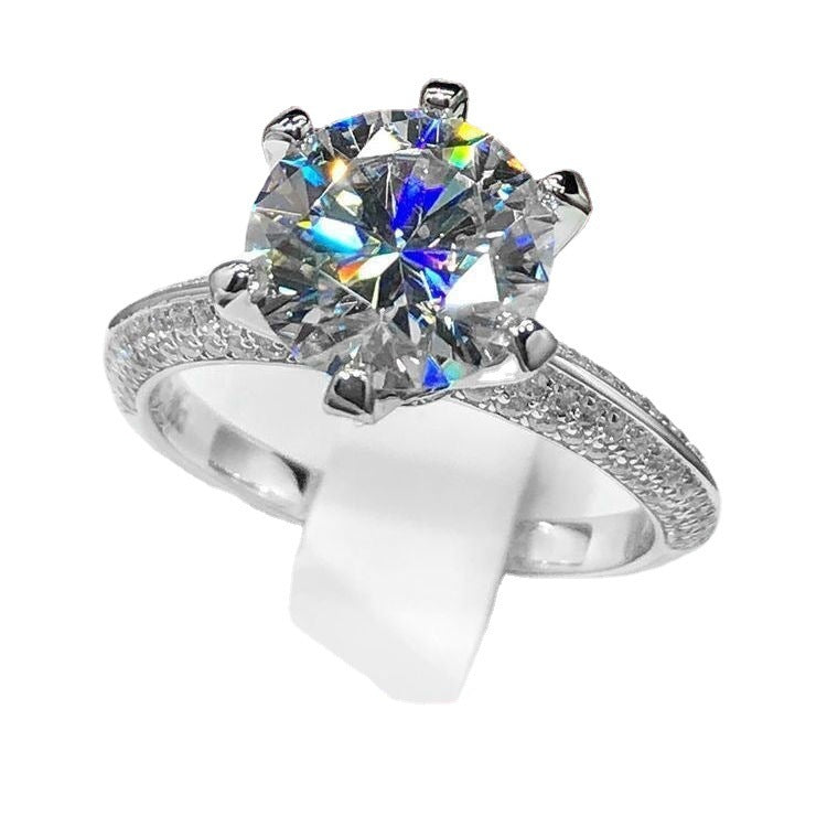 White Gold Plated Female Moissanite Ring