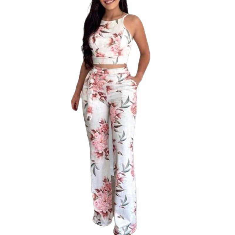Urban Casual Printed Women's Pants Suit