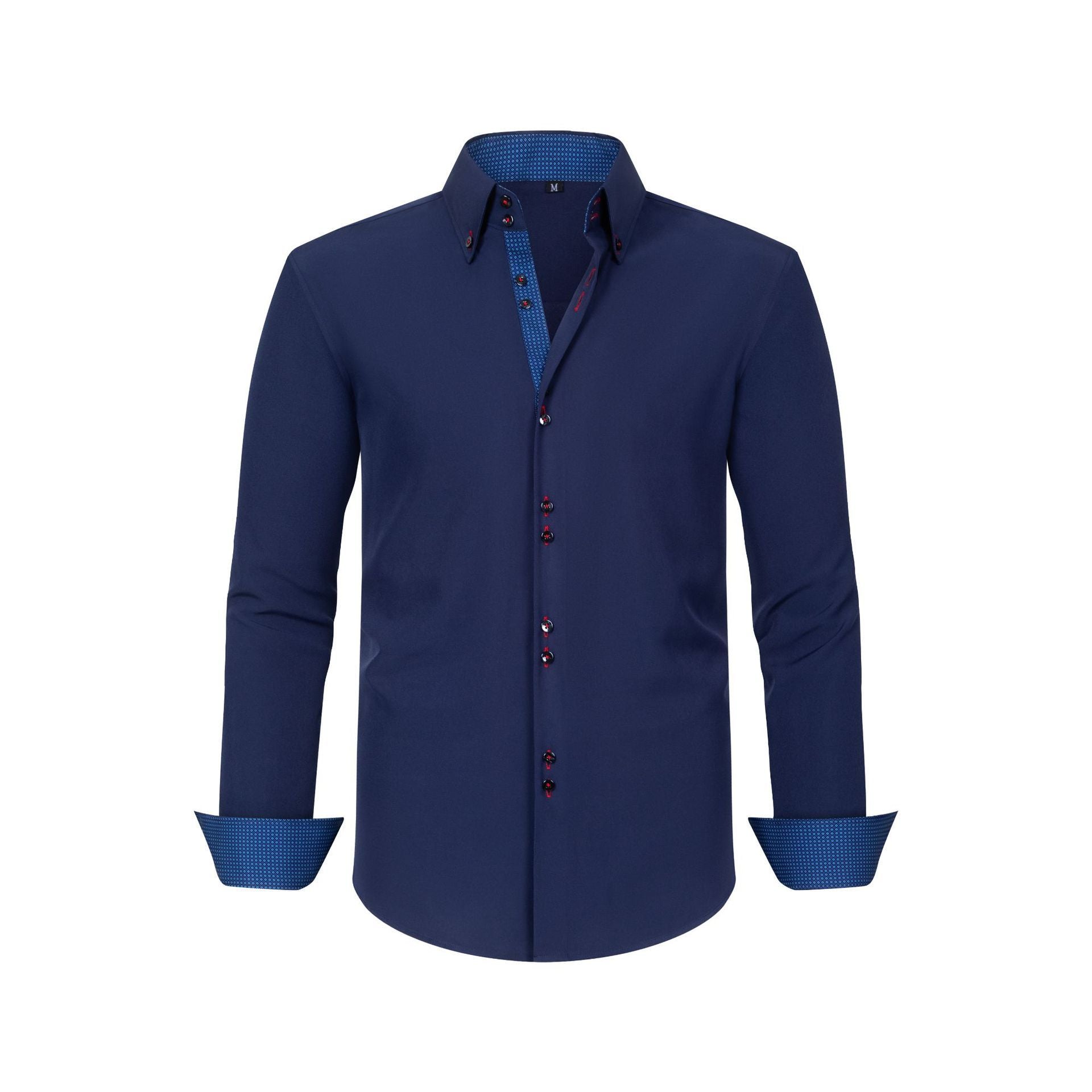 Polka Dot Color Matching Design Double Breasted Shirt