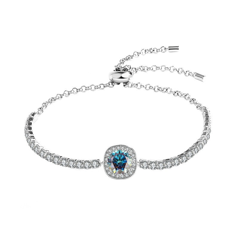 1 Karat Silver Moissanite Galaxy Bracelet
