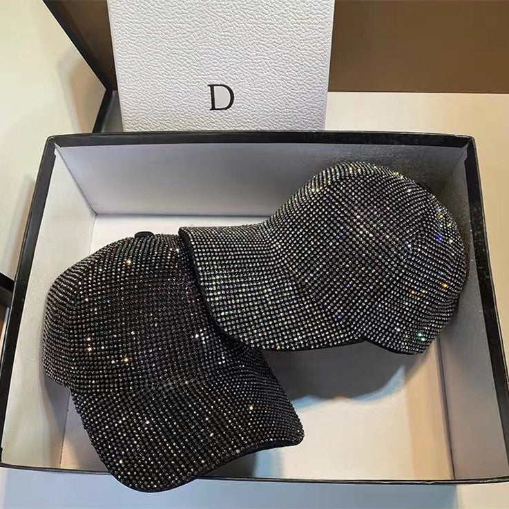 Simple Solid Color Handmade Diamond Cap