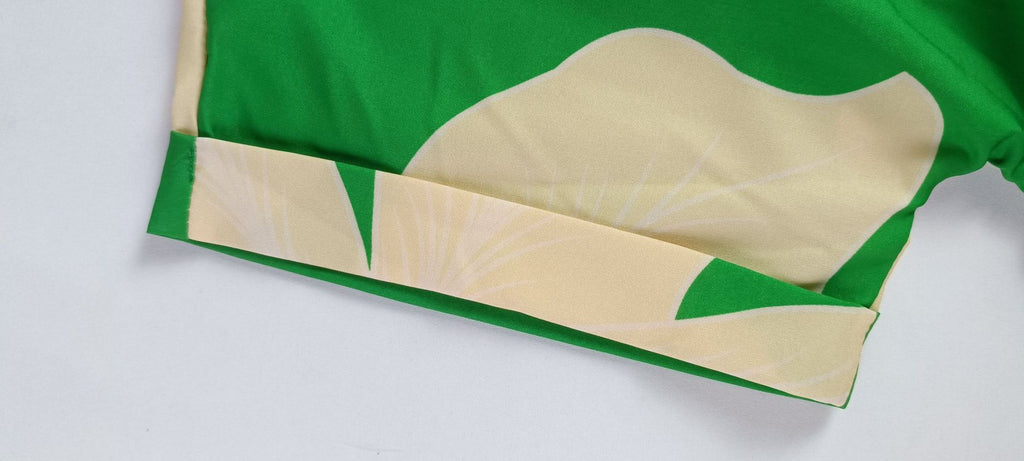 Women's Temperament Printed Lapel Short Sleeve High-waist Blouse Dress