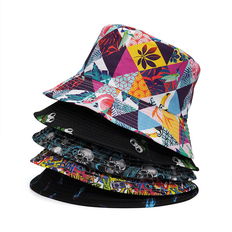 Outdoor Printed Sunshade Double Basin Hat
