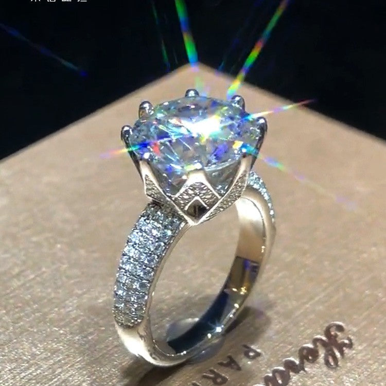 White Gold Plated Female Moissanite Ring