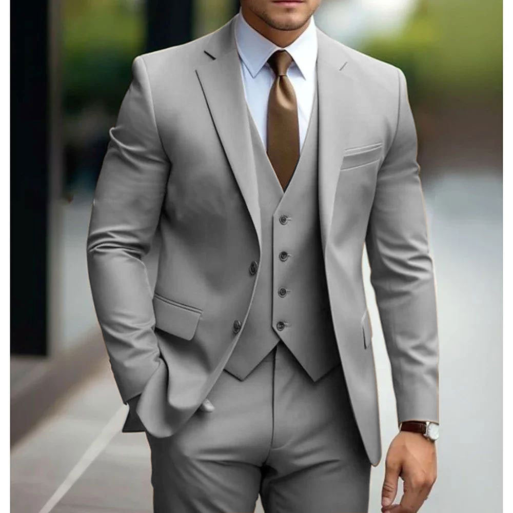 Luxury Business Casual Men's Three-piece Suit
