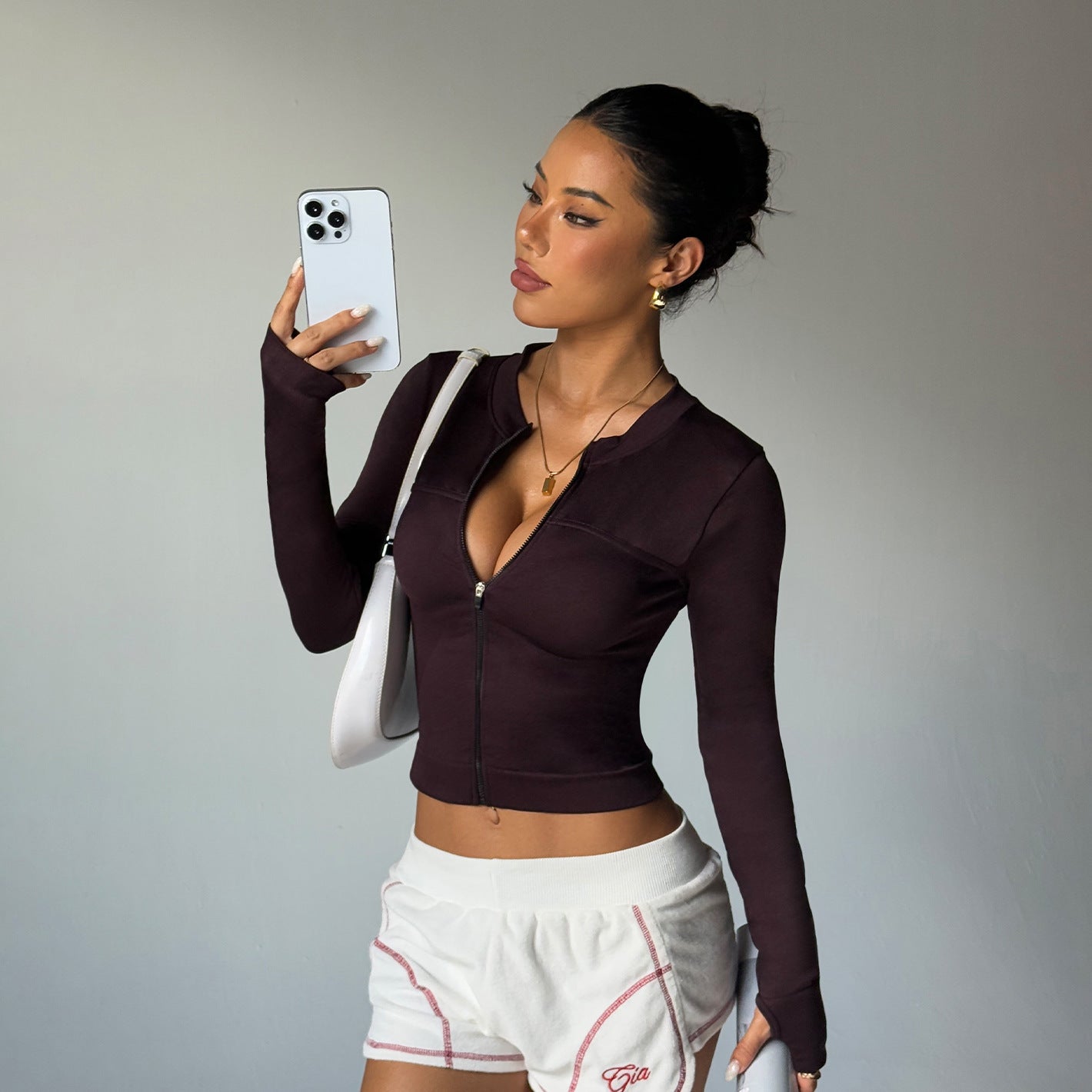 Long-sleeve Zipper Quick-drying Yoga Clothes Coat Sports Workout Clothes