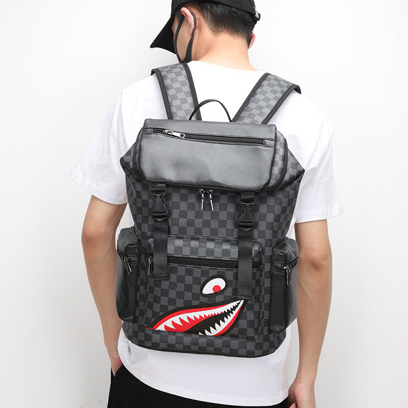 Casual Checkered Printed Large Capacity Backpack
