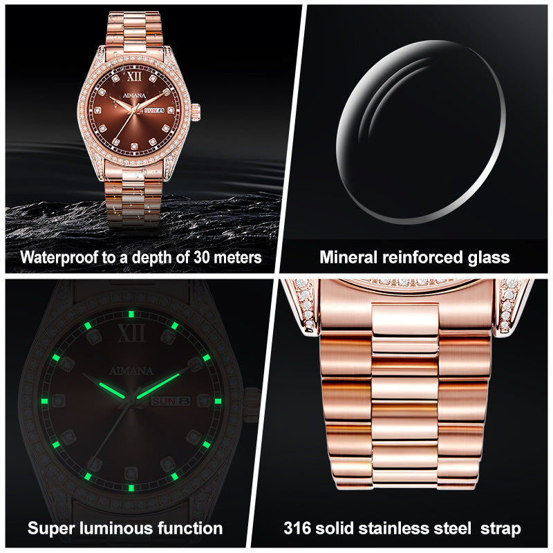 Log Series Diamond Disc Quartz Women's Watch