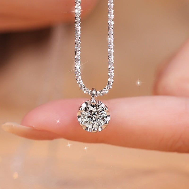 Women's Moissanite Single Diamond Necklace