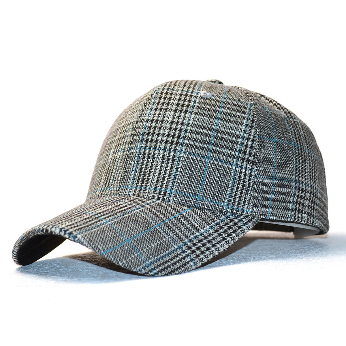 Vintage Bird Plaid Blended Knitted Baseball Cap