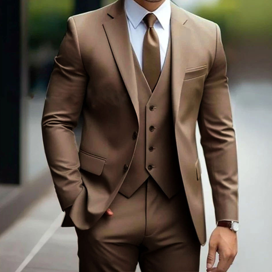 Luxury Business Casual Men's Three-piece Suit
