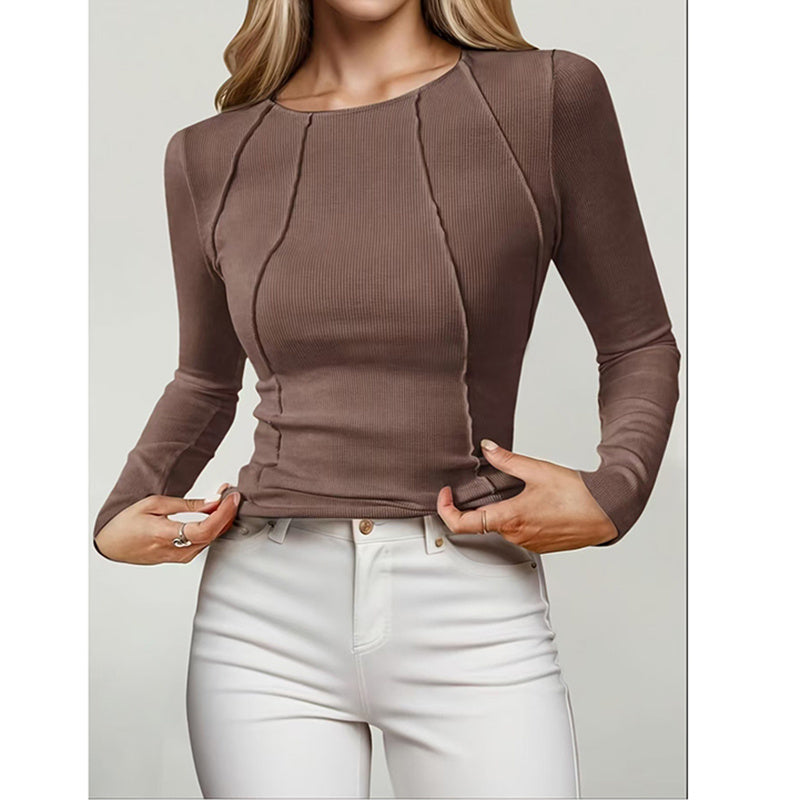Women Long Sleeve T Shirts Crewneck Slim Fit Tops Going Out Fall Fashion Basic Tee