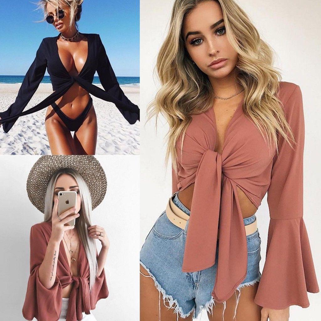 Women's Flared Sleeve Chiffon Loose Top T-shirt Summer