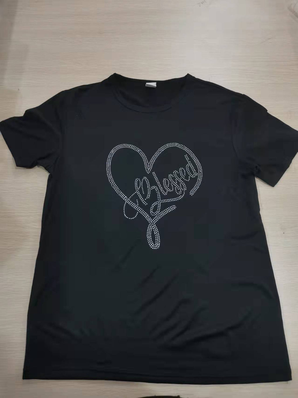 Rhinestone Round Neck T-shirt