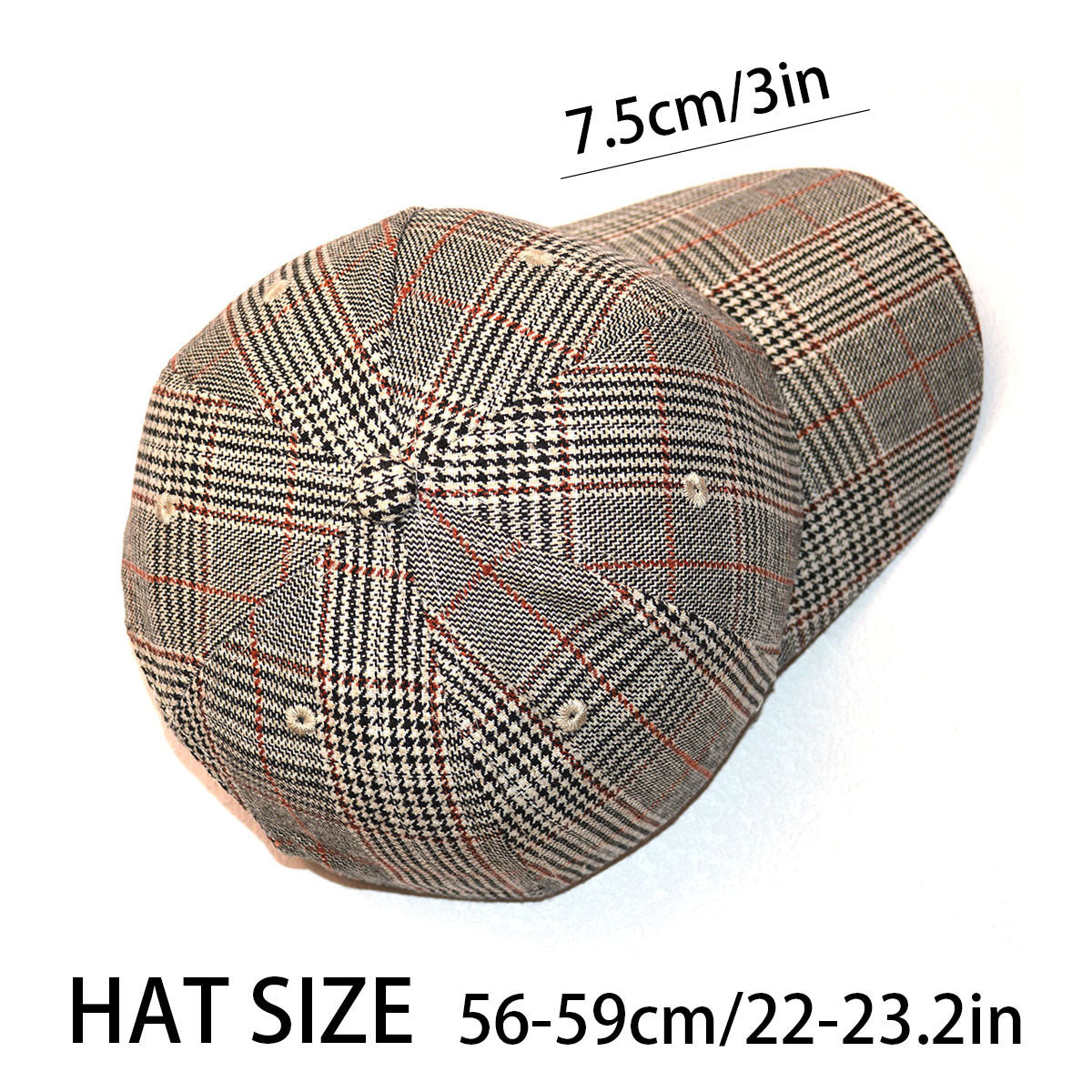 Vintage Bird Plaid Blended Knitted Baseball Cap