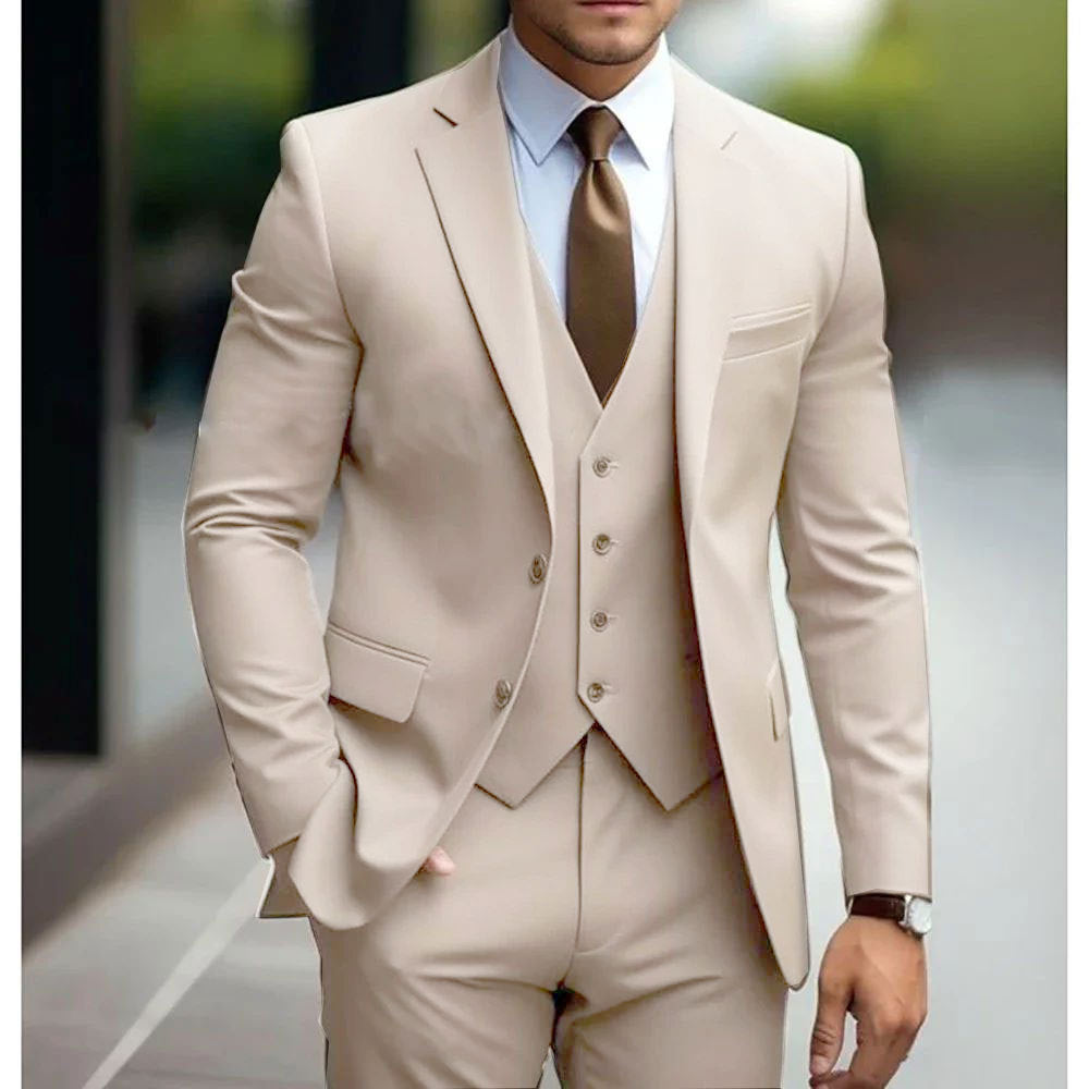 Luxury Business Casual Men's Three-piece Suit