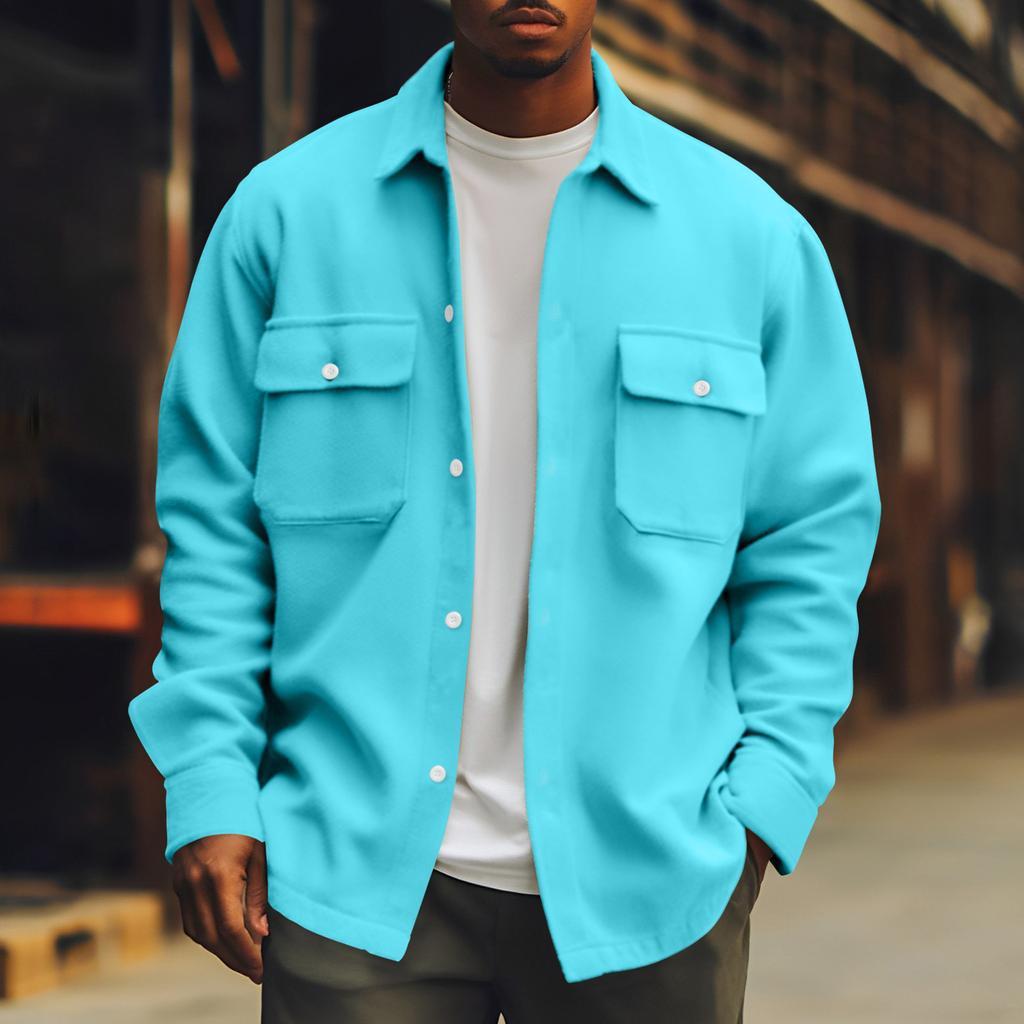 Men's Solid Color Basic Jacket Coat Plus Size Casual - Urban Stylez Outlet 