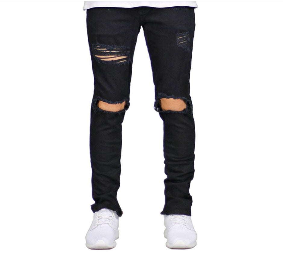 Shredded fashion men's Slim men's jeans