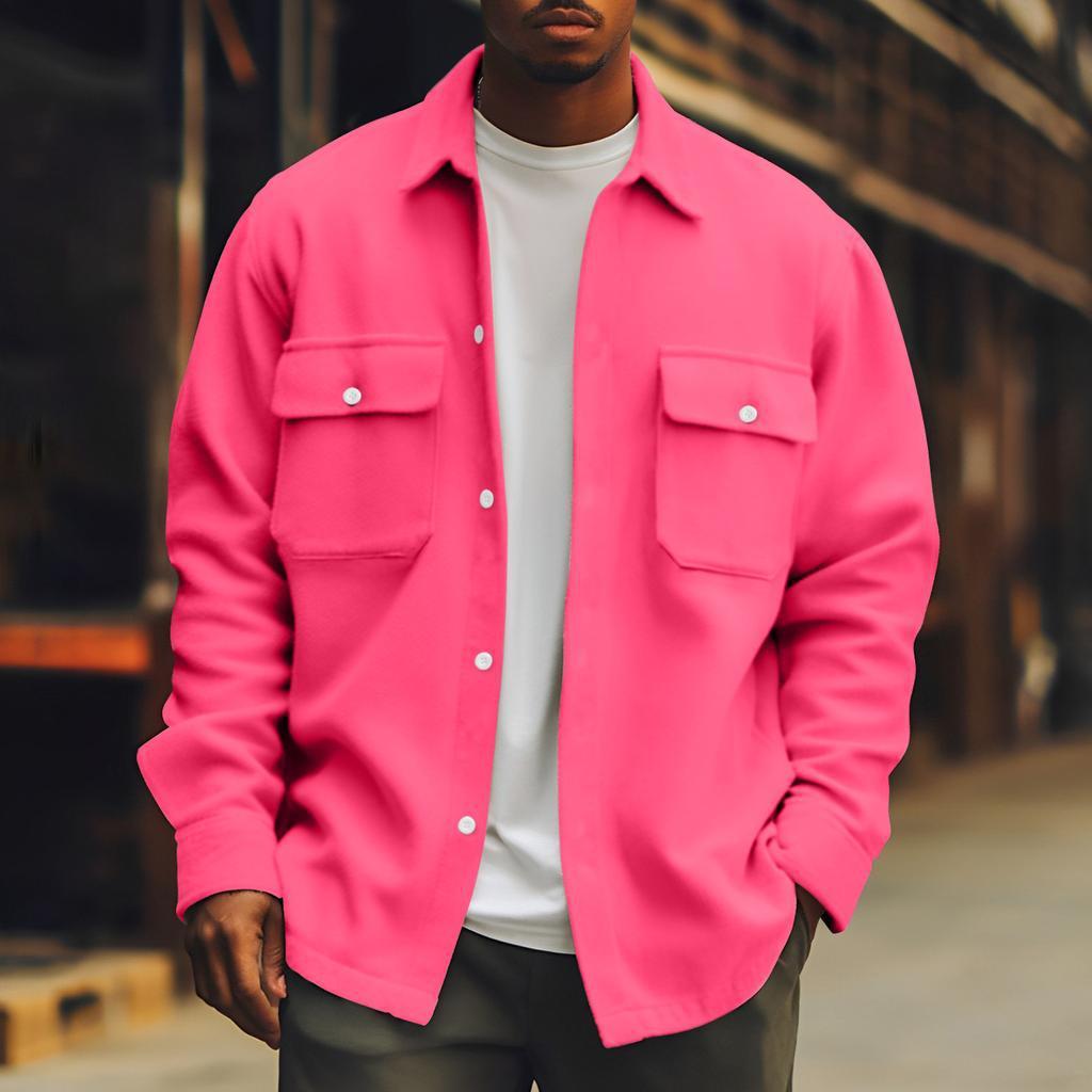 Men's Solid Color Basic Jacket Coat Plus Size Casual - Urban Stylez Outlet 