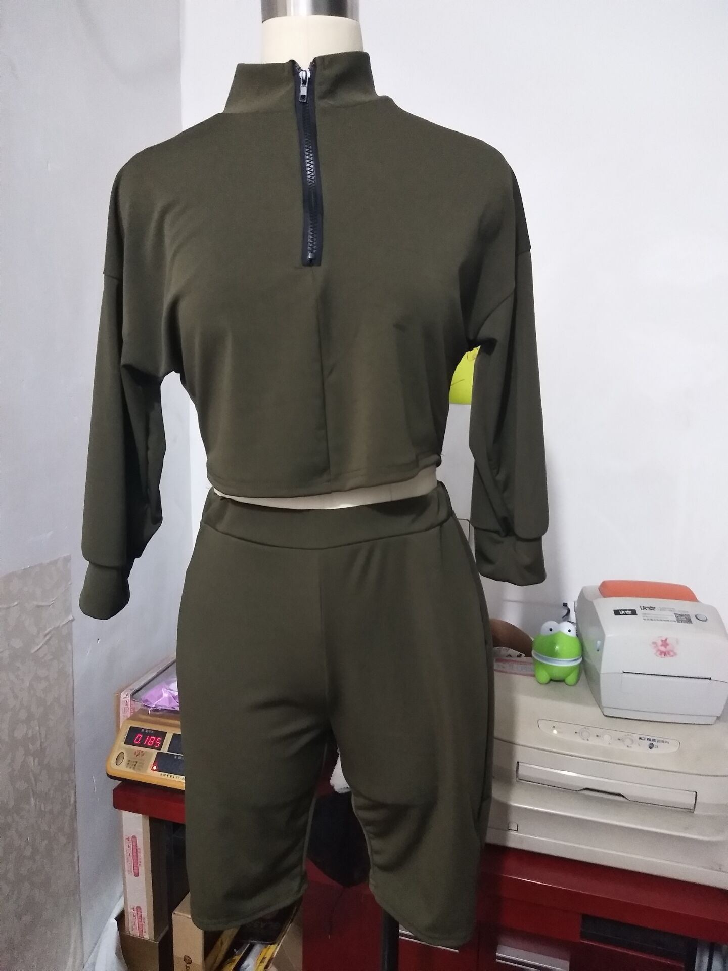 2 Pieces Set Crop Top Hoodies Sweatshirt Track Pants Tracksuit