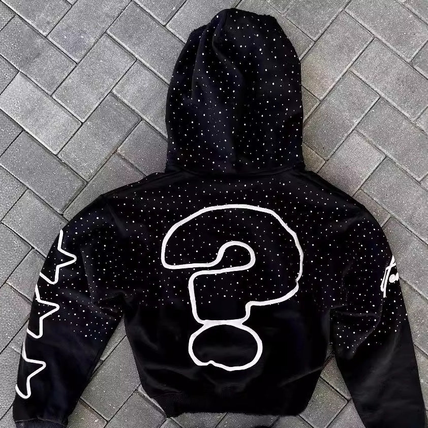 High Street Dark Style Letter Print Hoodie