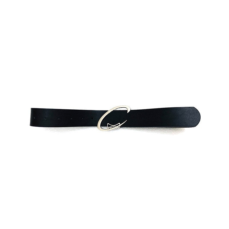 Black PU Leather Simple All-match Metal Buckle Belt