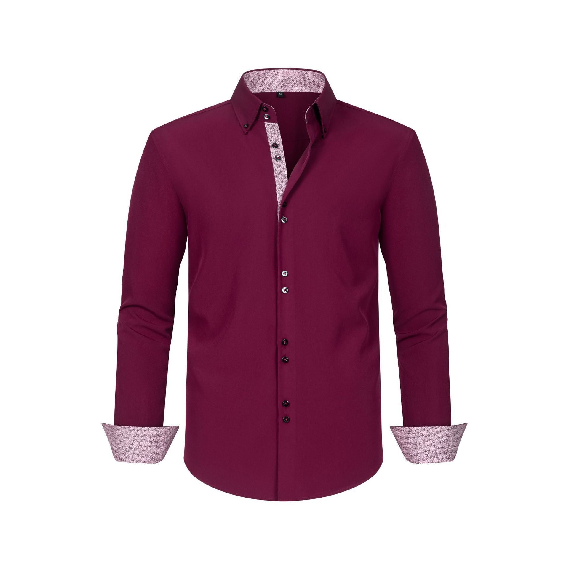 Polka Dot Color Matching Design Double Breasted Shirt