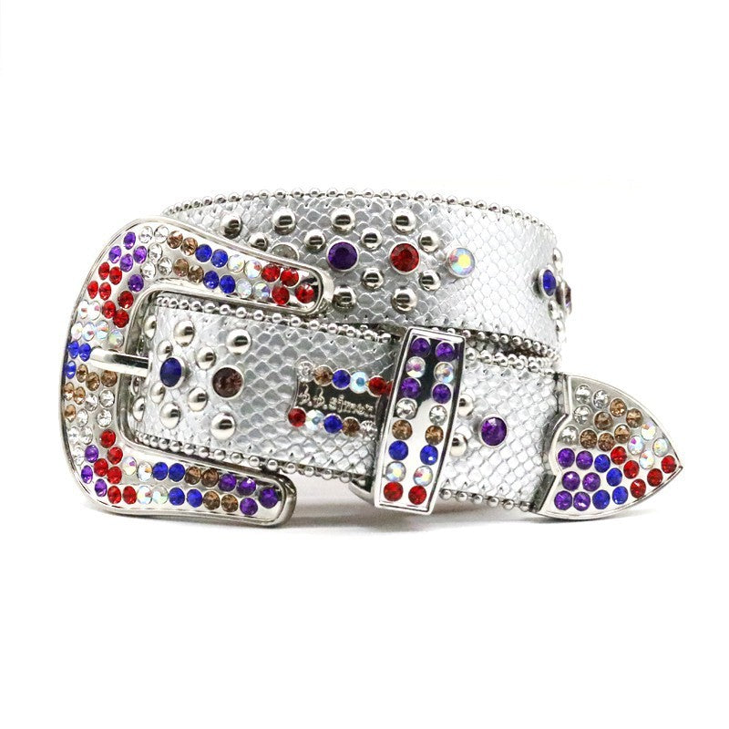 Fashion Men's Rhinestone Snake Belt Handmade