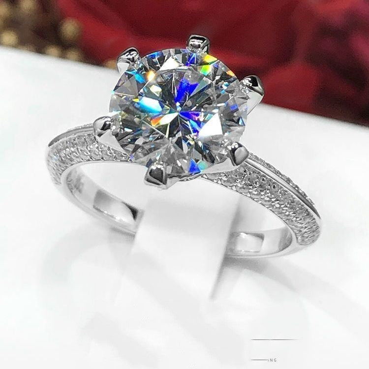 White Gold Plated Female Moissanite Ring