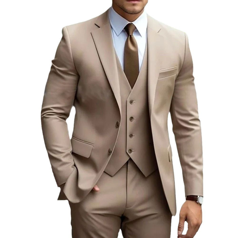 Luxury Business Casual Men's Three-piece Suit