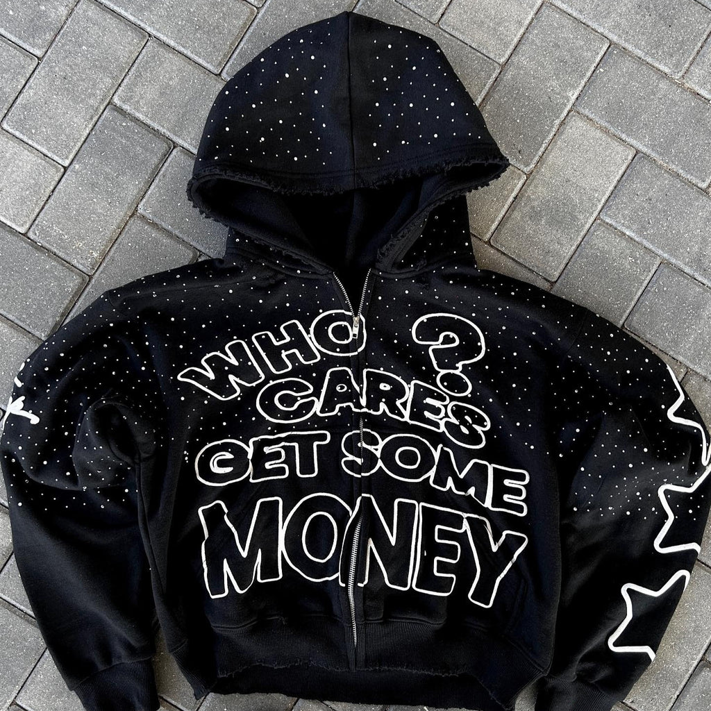 High Street Dark Style Letter Print Hoodie
