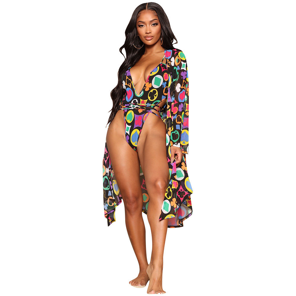 Swimsuit Ladies Two-piece Set Shawl