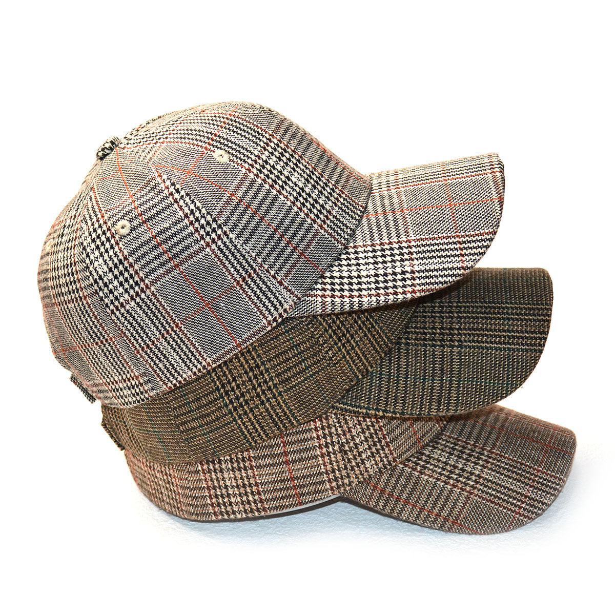 Vintage Bird Plaid Blended Knitted Baseball Cap