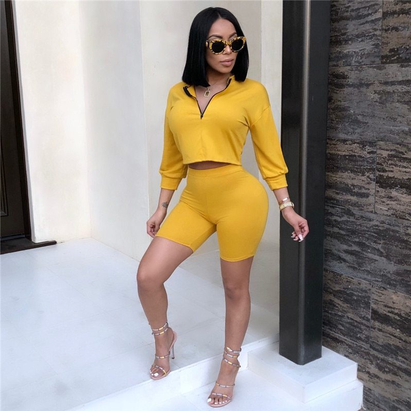2 Pieces Set Crop Top Hoodies Sweatshirt Track Pants Tracksuit