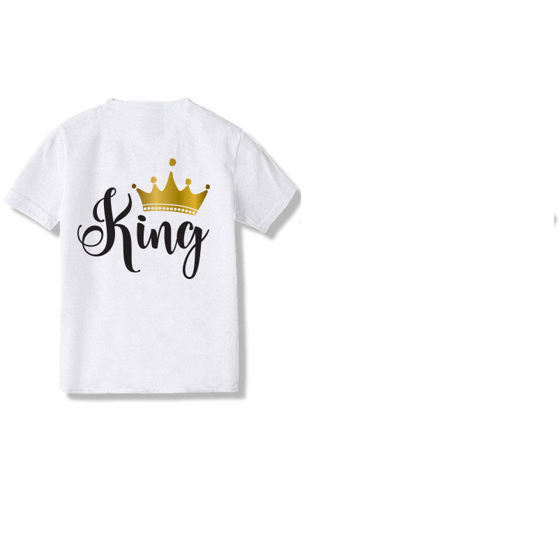 KING QUEEN Couple Men And Women Short Sleeve