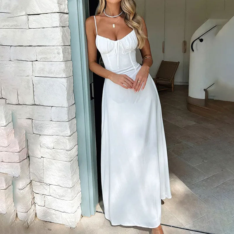 Cross-border Women's Clothing Elegant Lace-up Backless A- Line Dress - Urban Stylez Outlet 