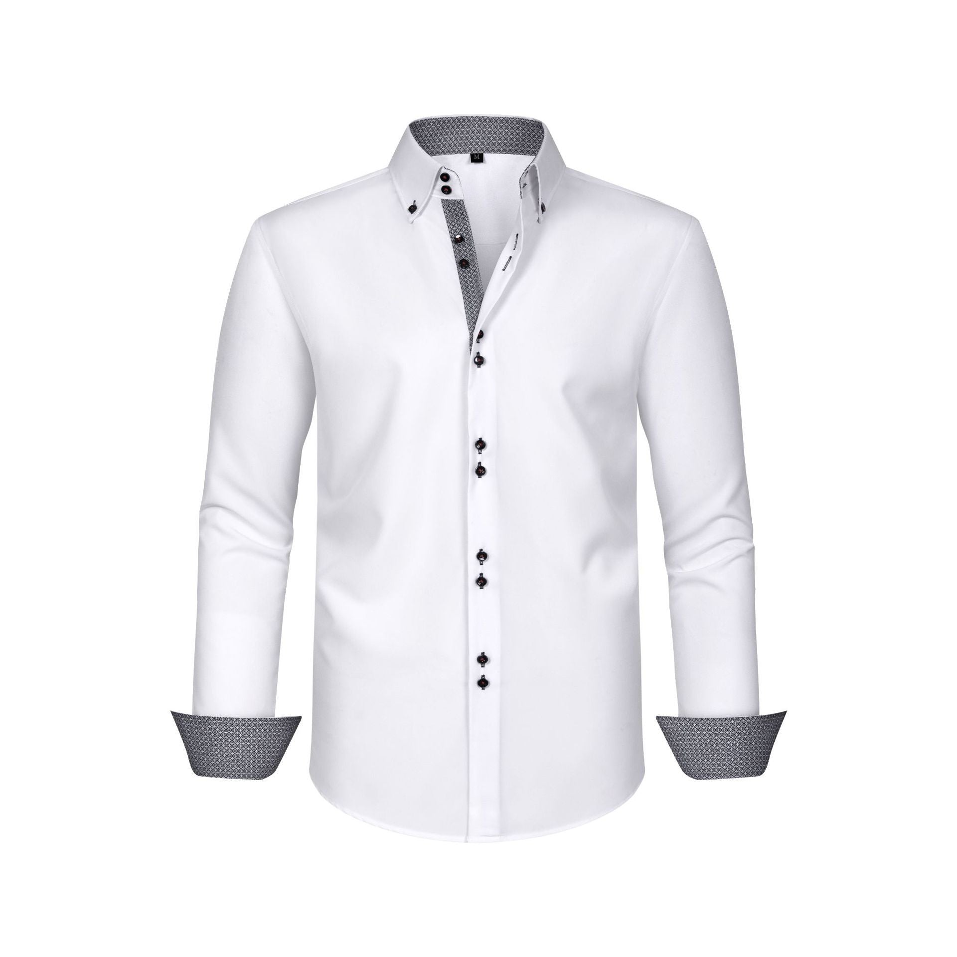 Polka Dot Color Matching Design Double Breasted Shirt