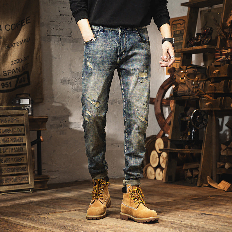 Retro Heavy Washed Jeans For Men