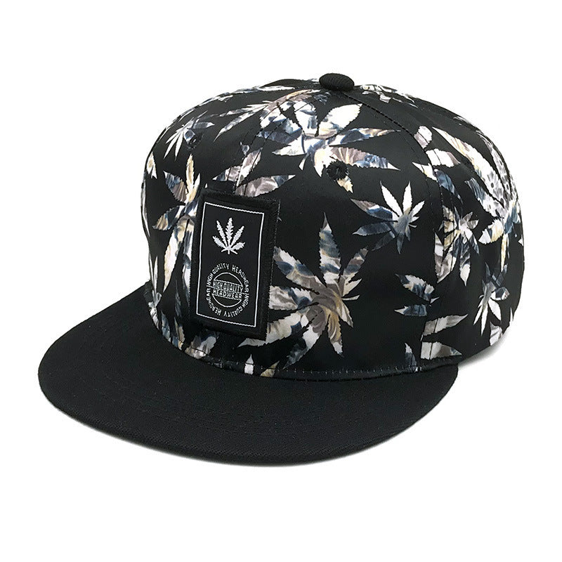 Maple Leaf Floral Fabric Embroidery Hundred Baseball Cap