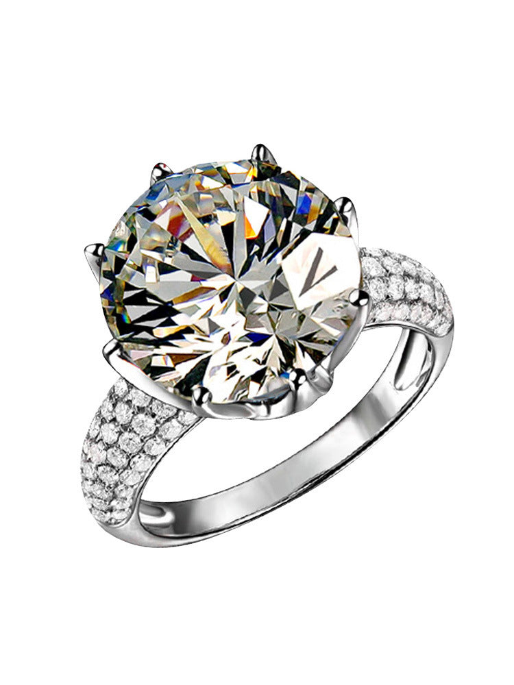 White Gold Plated Female Moissanite Ring