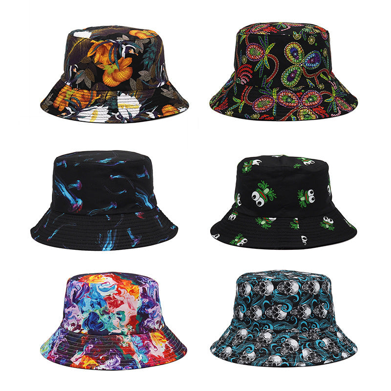 Outdoor Printed Sunshade Double Basin Hat