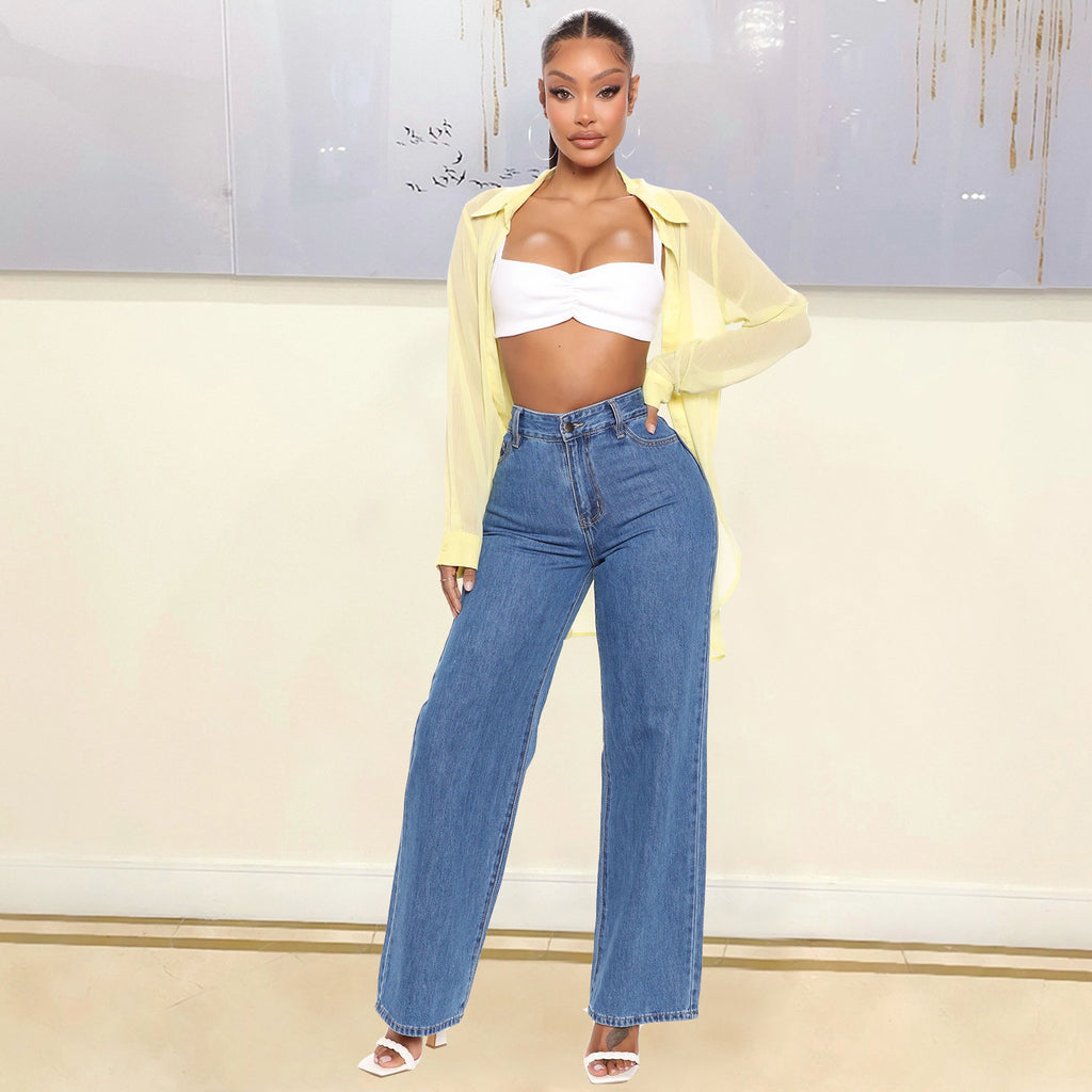 Women's Fashion Long Sleeve Shirts See-Through Protective Clothes