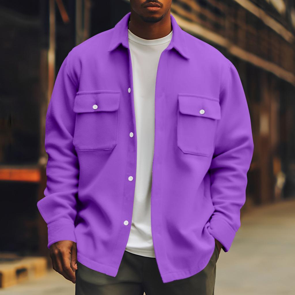 Men's Solid Color Basic Jacket Coat Plus Size Casual - Urban Stylez Outlet 