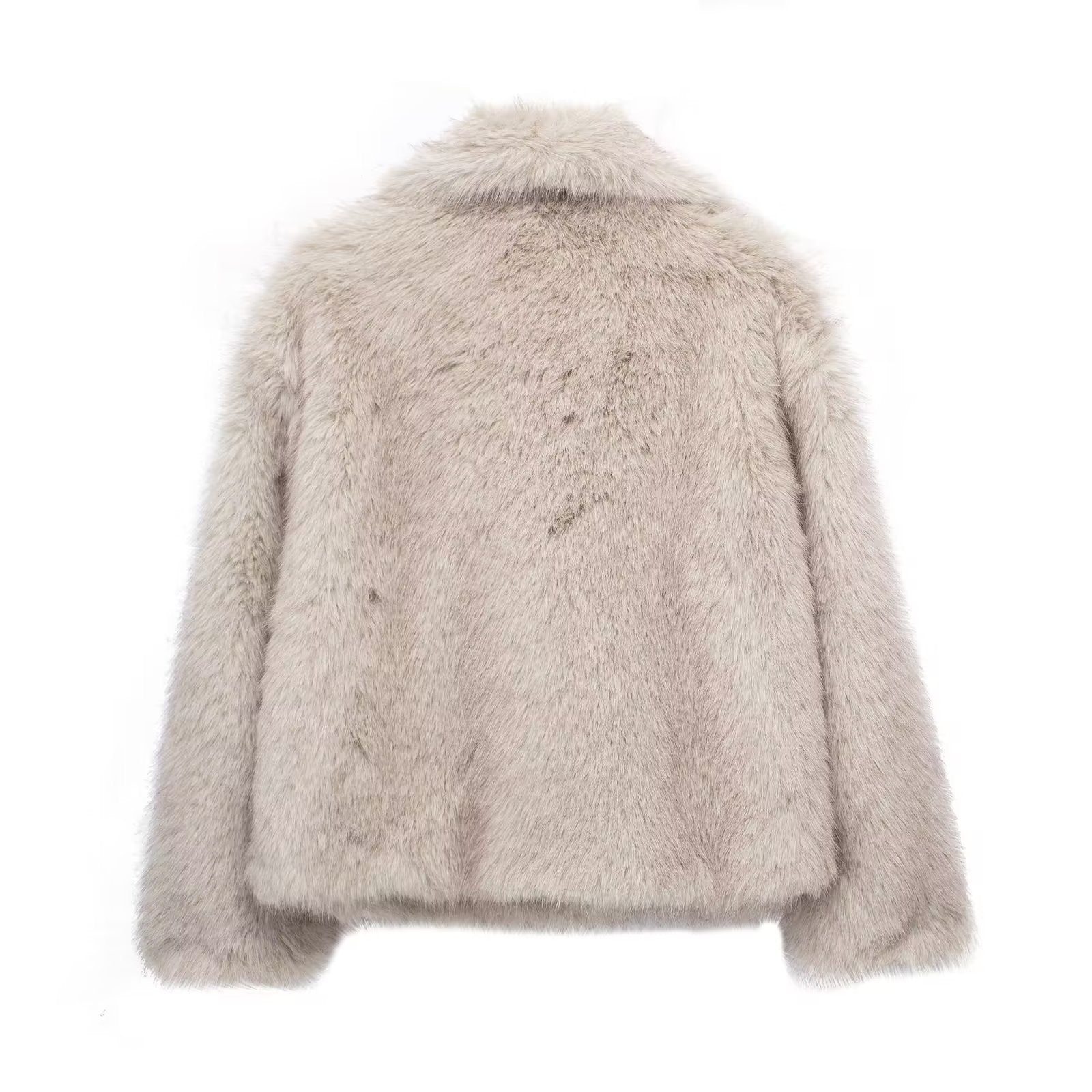 Winter Plush Coat Fashion Warm Thicken Fluffy Lapel Jacket Outwear Casual Long Sleeve Tops Womens Clothing - Urban Stylez Outlet 