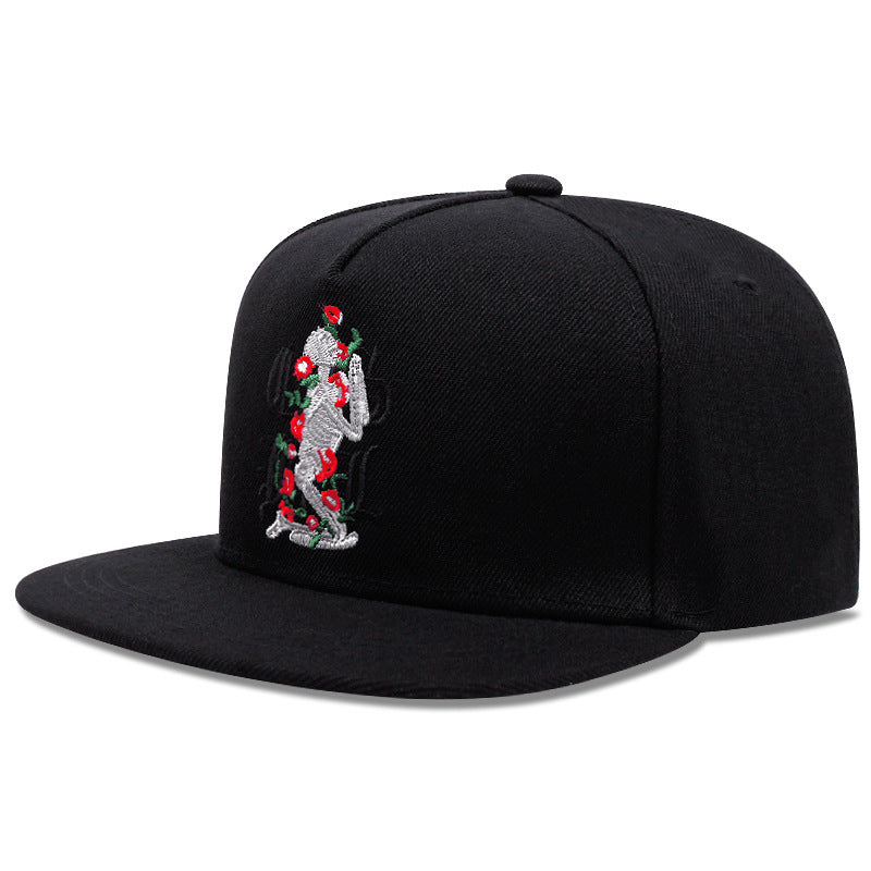 Rose Pure Cotton Embroidery Cap Male