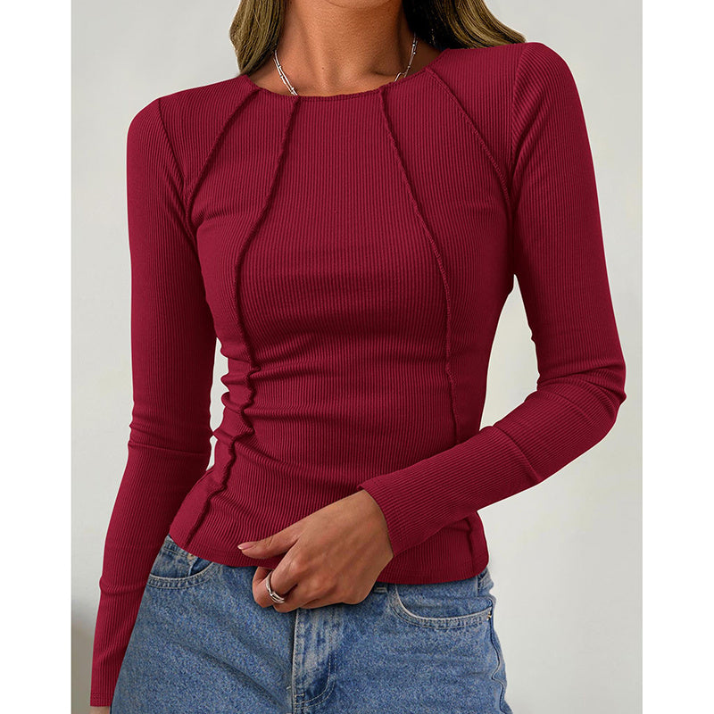 Women Long Sleeve T Shirts Crewneck Slim Fit Tops Going Out Fall Fashion Basic Tee