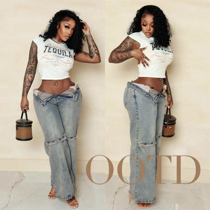 Baggy Wide Leg Jeans Women Vintage Streetwear Washed Denim Pants Grunge Basic Slouchy Trousers