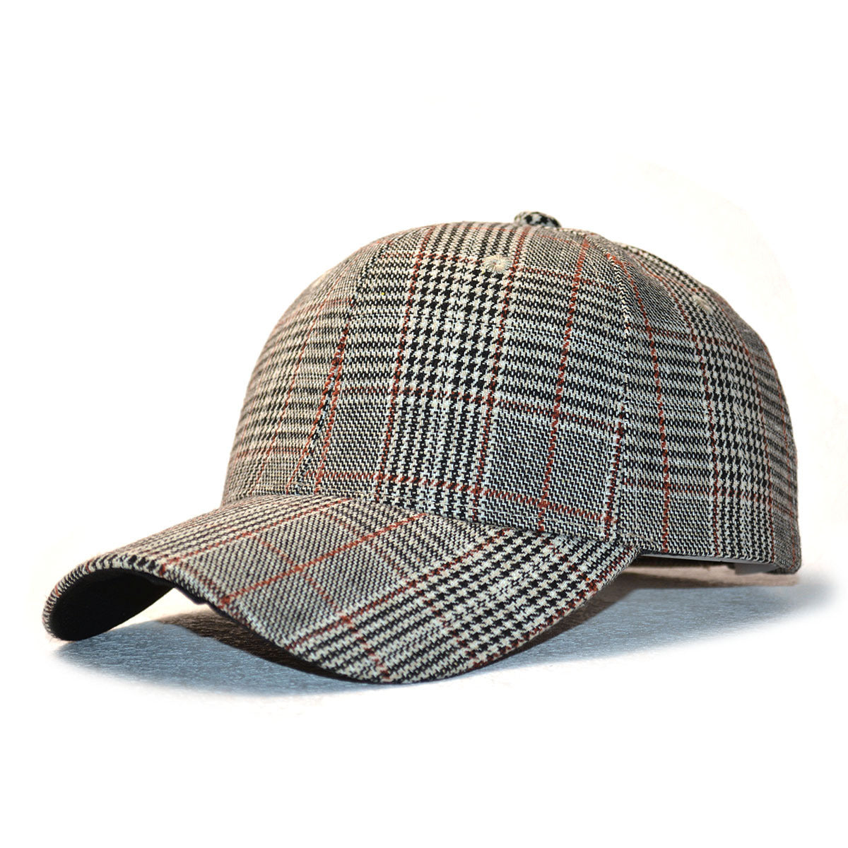 Vintage Bird Plaid Blended Knitted Baseball Cap