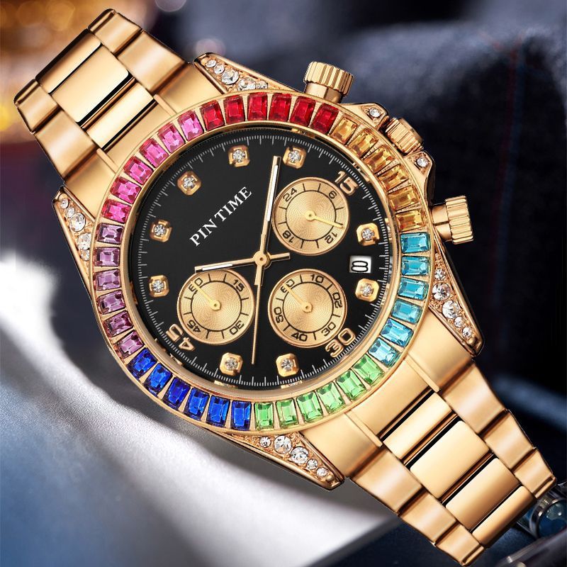 Pin Time Rainbow Chronograph Watch