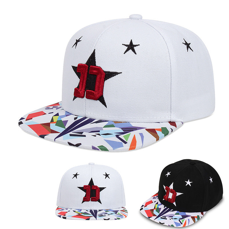 Embroidery Outdoor Sun-shade Sun Protection Flat-brimmed Cap
